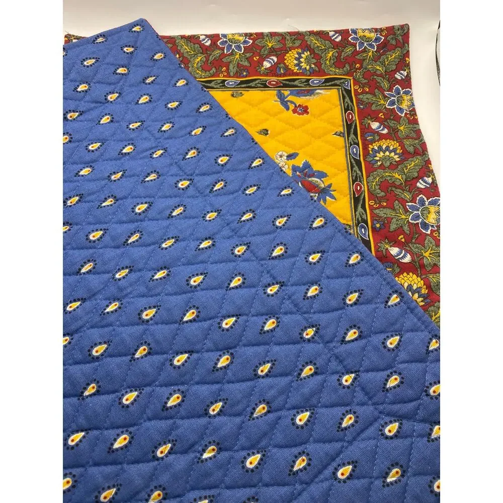 Vintage Vera Bradley Quilted Placemats Set of 2 Reversible Cotton Floral